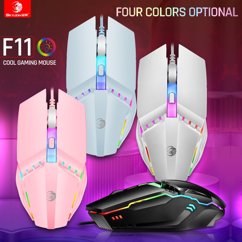 Mouse Kabel/USB Wired Mouse Gaming RGB Pink Mouse Cantik untuk laptop komputer