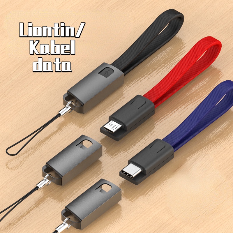 Kabel Data Android Gantungan Kunci, Gantungan Kunci Portable kabel untuk semua Android Fast Charging Gantungan Kunci Pengisi Daya, Kabel Pengisi Daya Portable 20Cm, USB Mikro Tipe-c untuk iPhone Android