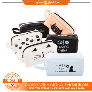 

FF-K3256 Pouch Dompet Tempat Pensil Motif Kucing Jelly Sillicone Dompet Zippers Import High Quality