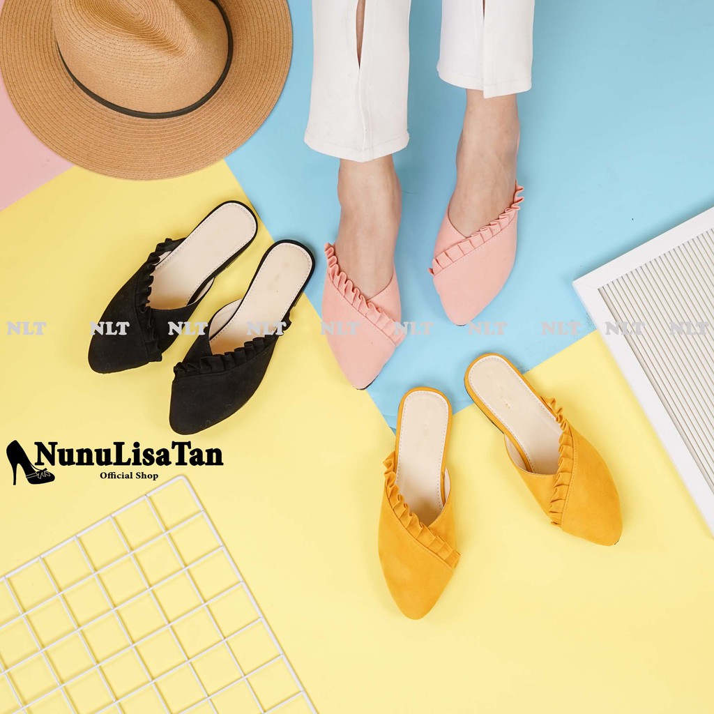 NunuLisaTan KIPAS - Termurah Terbaru Flat Shoes Teplek 3warna Korea