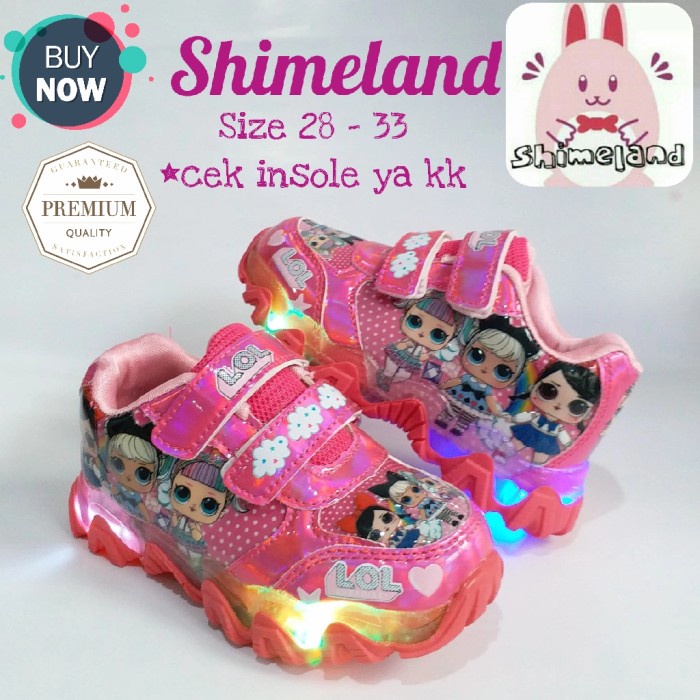 Sepatu Lampu Led Kado Sneakers Lol Nyala Anak Perempuan