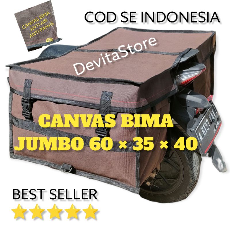 PRODUK BARU, BAHAN CANVAS BIMA, BAGASI MOTOR, TAS KURIR, TAS POS, OBROK, BRONJONG, RONJOT, SADLE BAG, CANVAS BIMA, ANTI AIR, ANTI PANAS