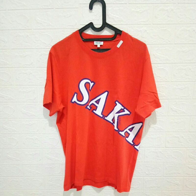 Kaos Polos Merah Merk Kenzo Original.. Ukuran L.. PL Pribadi..