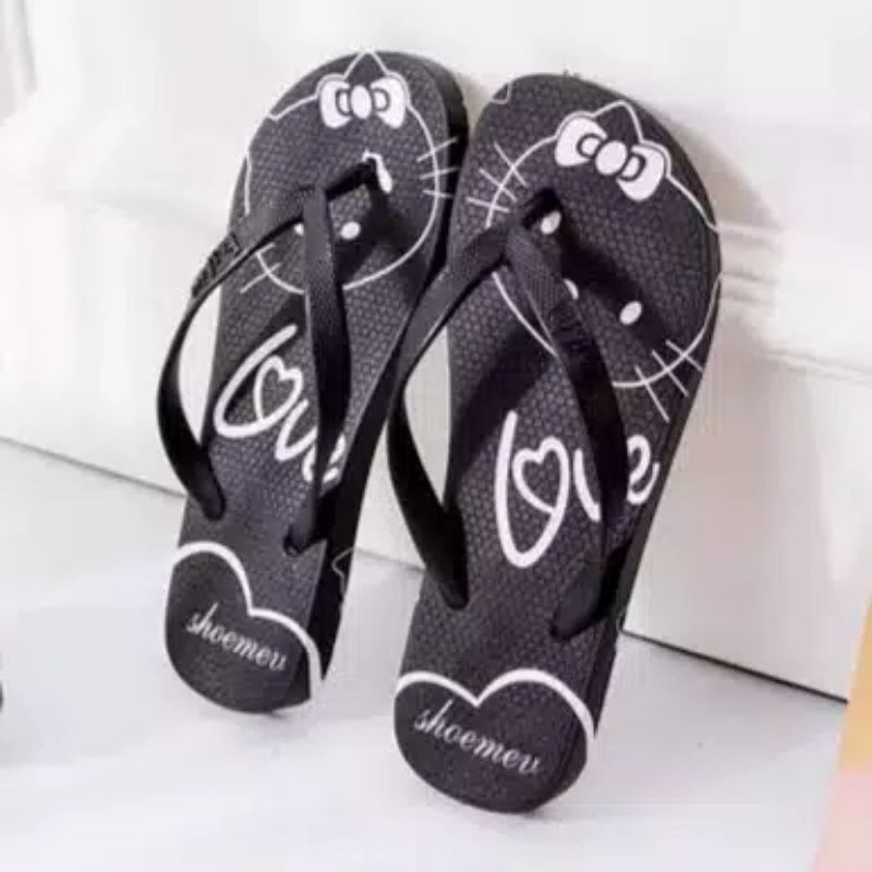 SANDAL JEPIT WANITA MOTIF HELLO KT HELLO