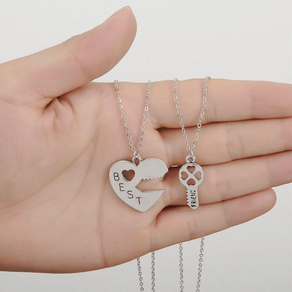 Needway Perhiasan Wanita Pecinta Pasangan Hadiah Persahabatan Cinta Baru Kunci Hati Sahabat Klasik Liontin