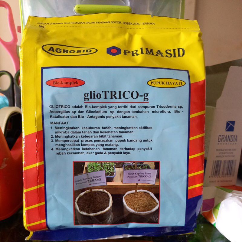 Pupuk hayati glio Trico-g ( Tricoderma)