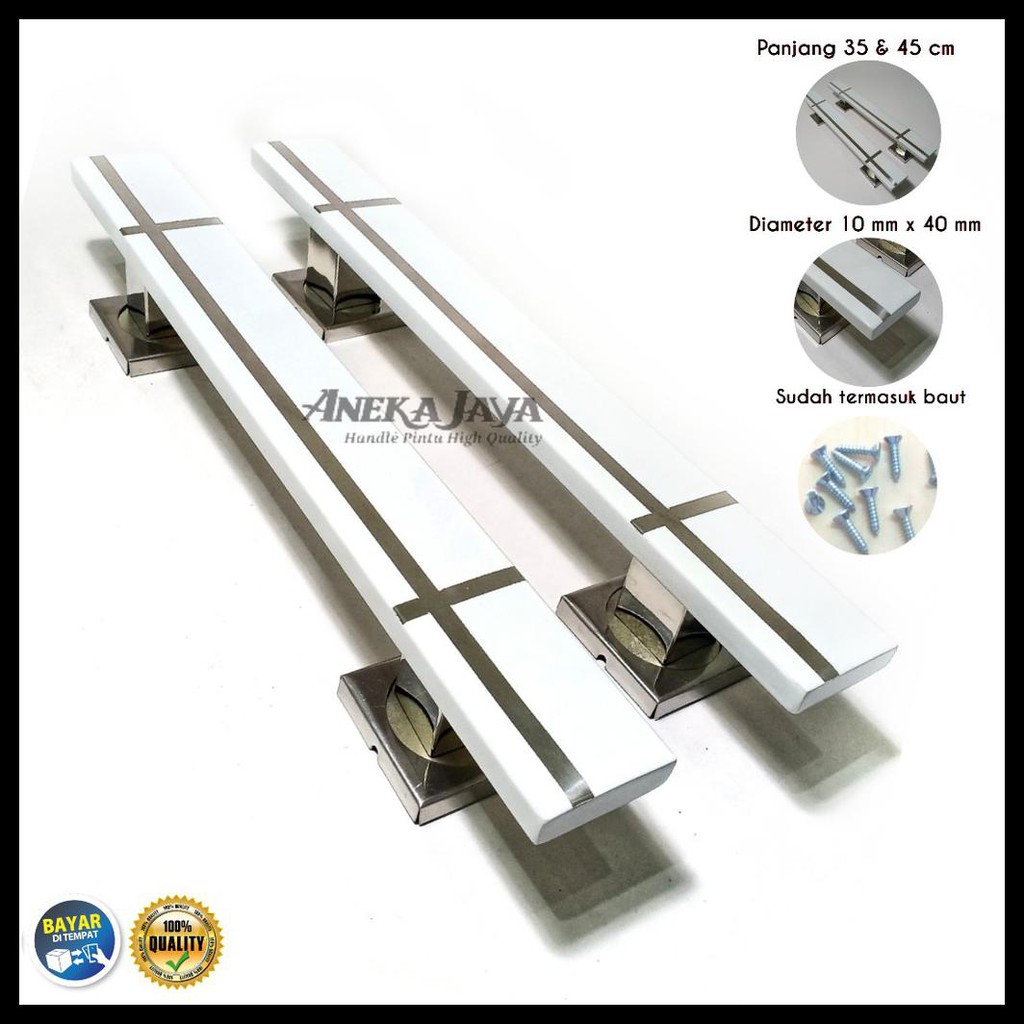 MURAH TARIKAN PINTU 35 CM & 45 CM HANDLE PINTU RUMAH  PEGANGAN PINTU RUMAH MINIMALIS PUTIH STAINLEES