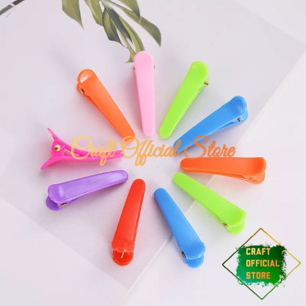 (10 pcs) Jepit Rambut Buaya Plastik Warna Warni Jepit Bebek Aksesoris Rambut