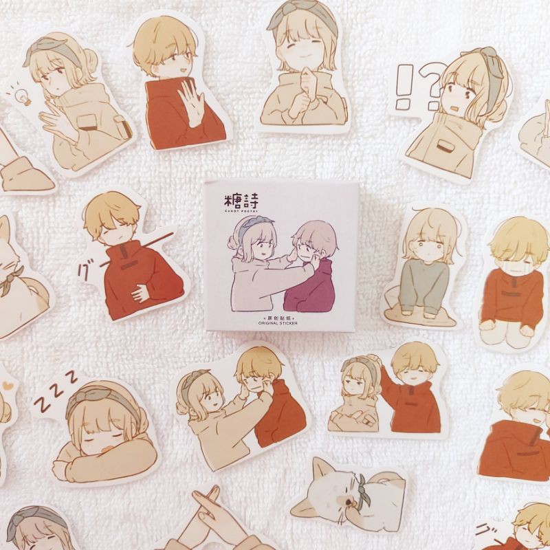 

StickyStickerId Cute Couple Mini Sticker isi 46 pcs