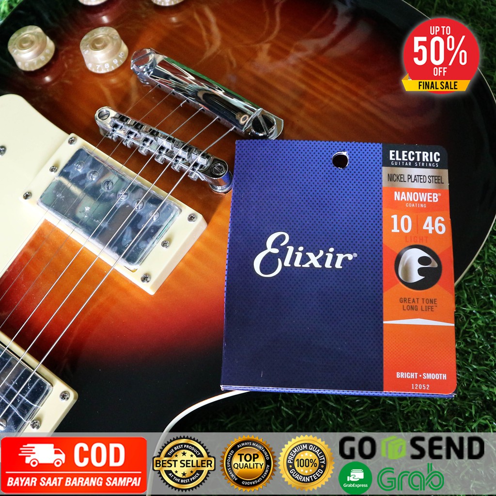 Senar Gitar Akustik Elektrik Elixir Akustik Phospor Bronze Nanoweb 010 011