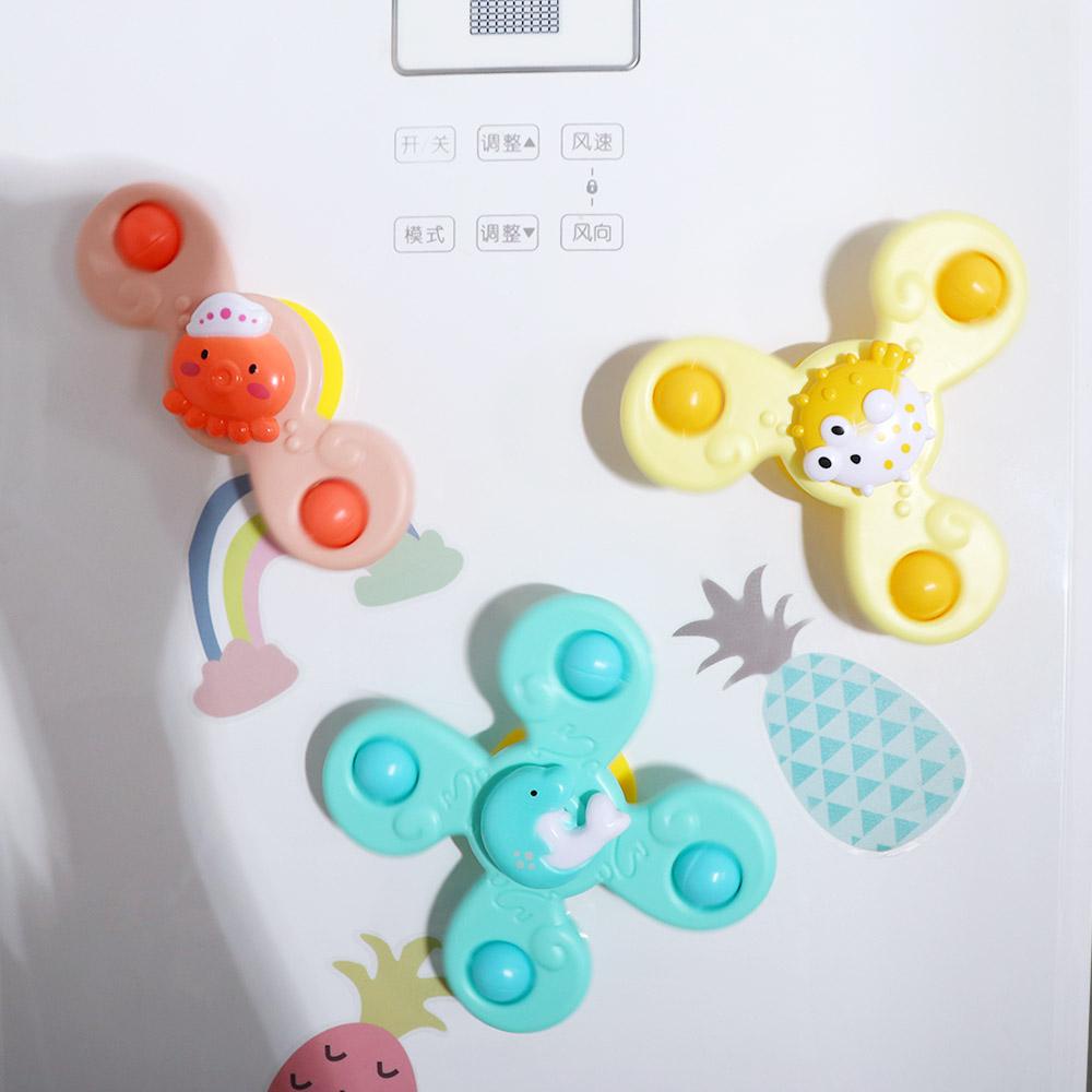 [Elegan] Mainan Bayi Spin Top Mandi Kerincingan Teether 2sampai4 Tahun Edukasi Anak-Anak Montessori Gyroscope Edukasi Anak Laki-Laki Anak Mandi Sucker Spinner