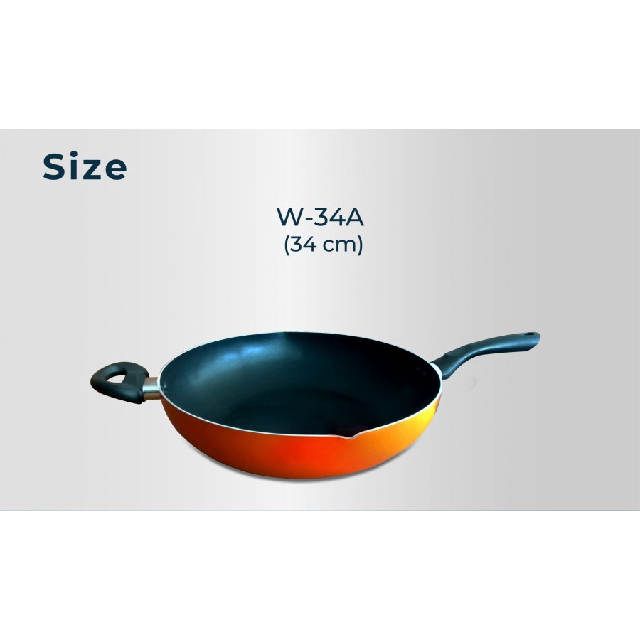 Wok Pan Miyako W34A Wajan Penggorengan Non Stick 34 cm Miyako Gagang 1