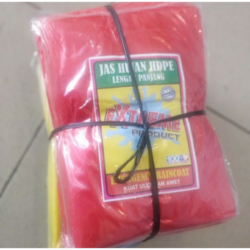 Jas hujan plastik lebih tebal merk ekstrim extreme 1lusin