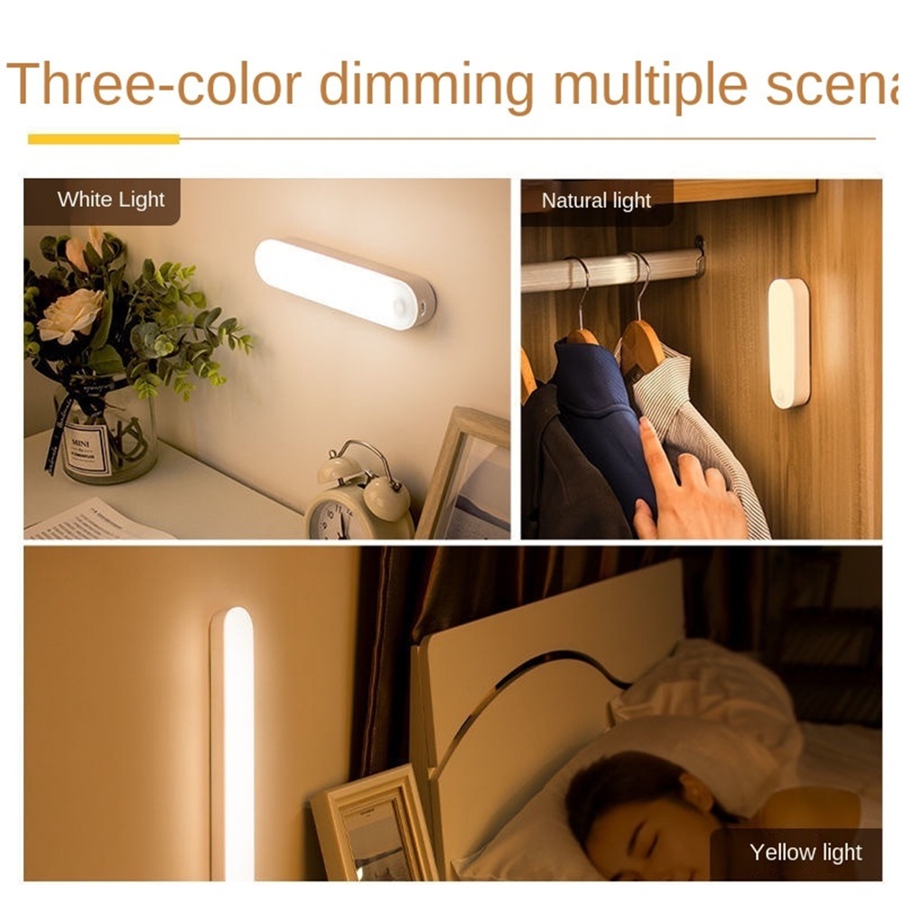 10 Cm LED Multifungsi Lampu Meja Kamar Tidur Dinding Magnet USB Pengisian Tombol Samping Tempat Tidur Lampu Dimmable untuk Darurat