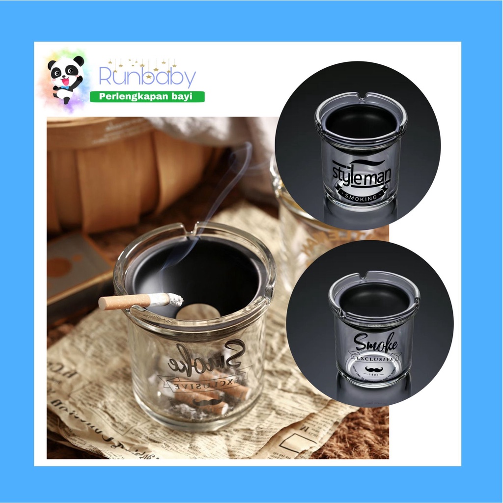 RUN203 ASBAK KACA TEMPAT PEMBUANGAN ABU ROKOK FASHION KREATIF ASBAK ROKOK
