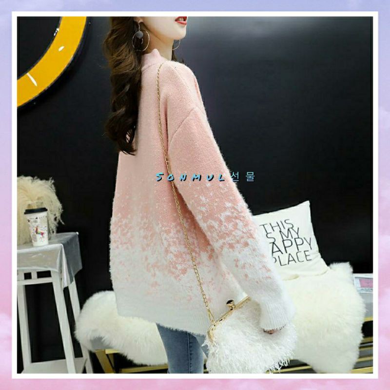 IMPORT WOMAN WINTER AUTUMN SWEATER TOP CHRISTMAS EDITION SNOW MANTEL JAKET WANITA MUSIM DINGIN