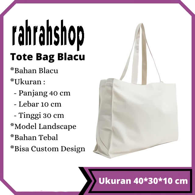 Tas Totebag Blacu GRADE A Landscape PEREKAT Plus Volume Polos dan Sablon