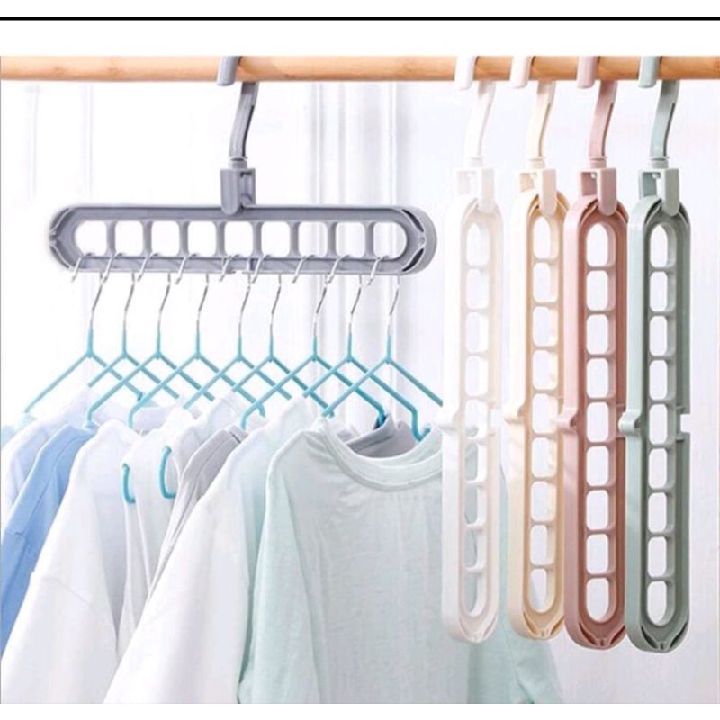 MAGIC HANGER 9 IN 1 / GANTUNGAN BAJU AJAIB 9 LUBANG / GANTUNGAN BAJU 9 IN 1 / HANGER JEMURAN PAKAIAN