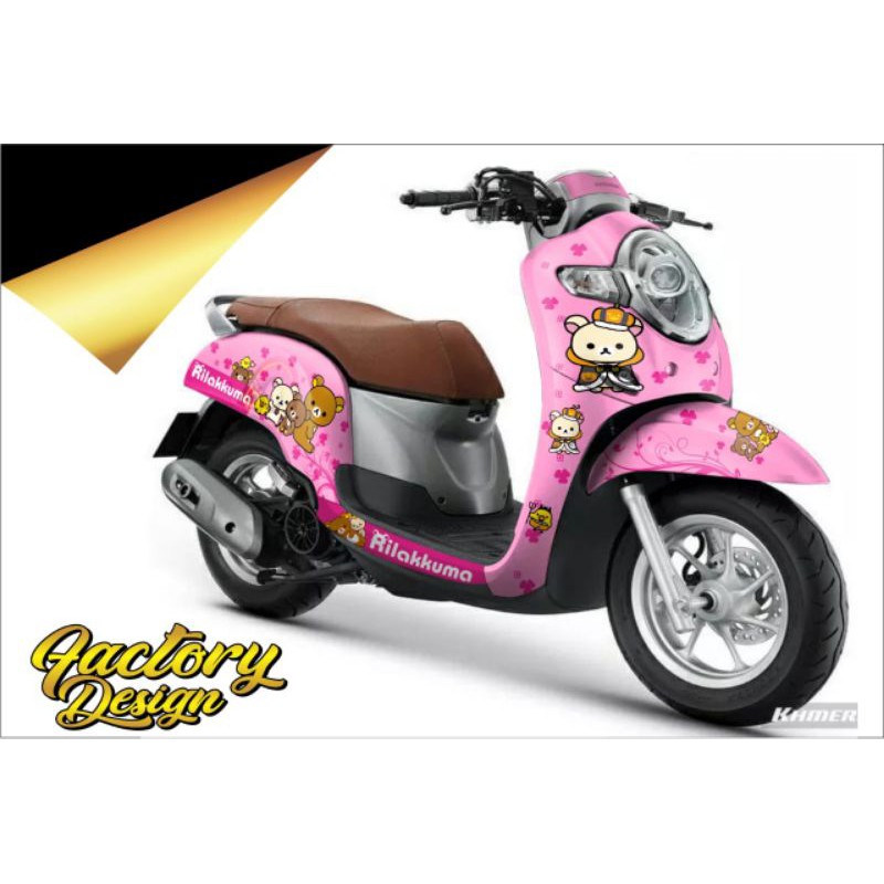 Decal Sticker Scoopy full body Rilakkuma pink variasi