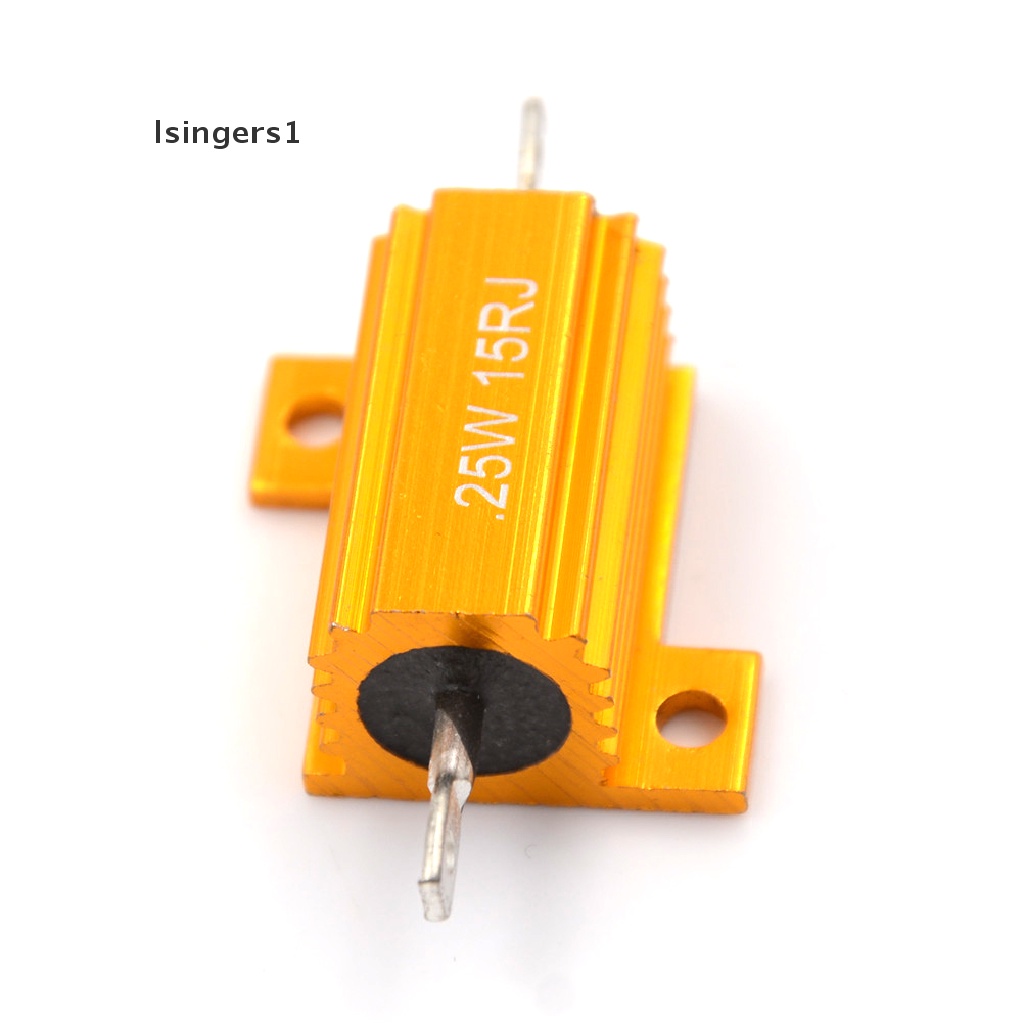 (lsingers1) Resistor 25 Watt Power 15 Ohm 5% Bahan Aluminum Warna Emas