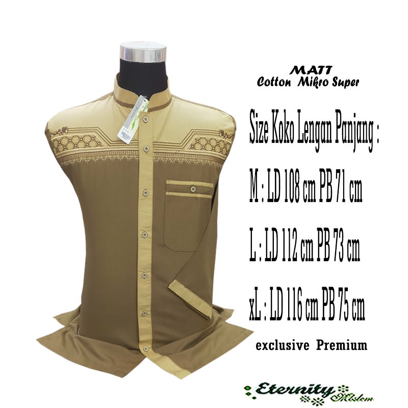 Eternity Moslem BAJU KOKO Pria Dewasa Koko Lengan Panjang