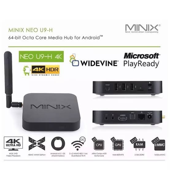 Android TV Box Minix Neo U9-H Android 6.0.1 TV Box + Free Minix Air Mouse Neo A3