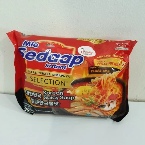 

NOODLES/MIE INSTANT SEDAP KUAH SELECTION KOREAN SPICY CHICKEN SOUP ECER/SATUAN