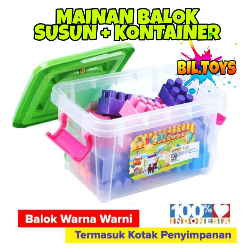 MAINAN ANAK BLOCK BESAR MAINAN CREATIVE BLOCKS KONTAINER BALOK SUSUN BONGALKAR PASANG KONTAINER OCT