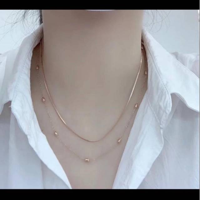 Promo termurah kalung titanium 100% import model terbaru style korea anti karat