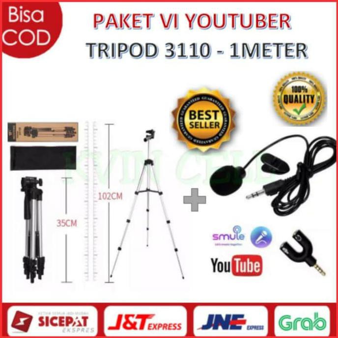 PAKET VI YOUTUBE YOUTUBER VLOG VLOGGER SMULE ALAT REKAM REKAMAN - MIC - Putih