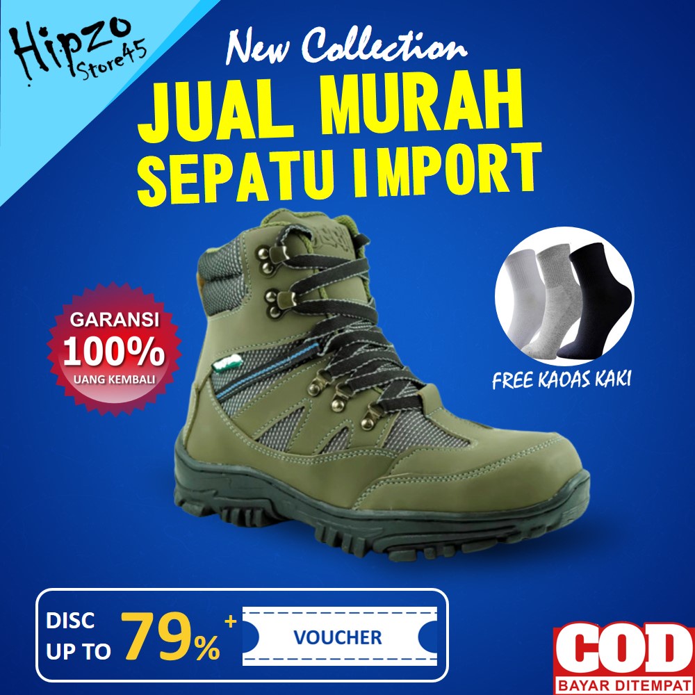 Sepatu Safety Boots Pria Sepatu Pria Riding Sepatu Hiking Cowok Murah Original Hipzo HIPZO M50