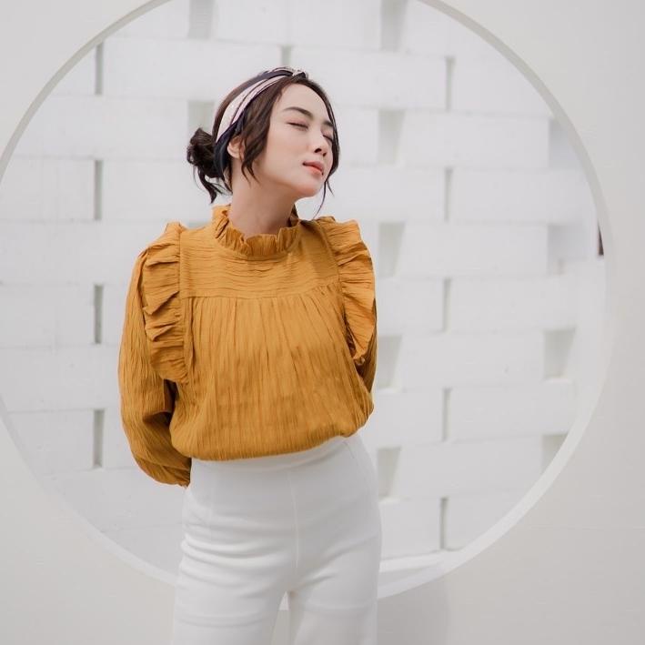 Berkualitas Kanya Blouse Crinkle Lady Shena Atasan Wanita Korean Style Daisy Blouse Moreo Blouse