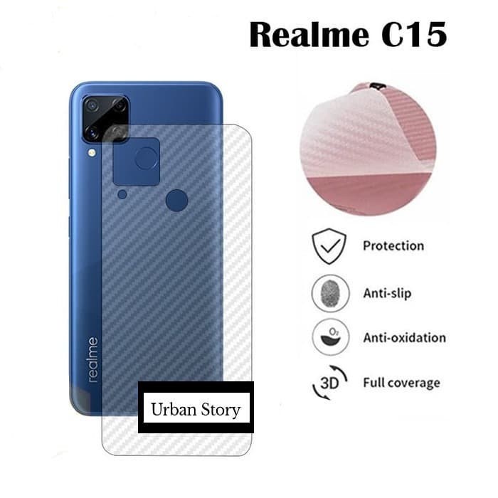 Back Skin Carbon Realme C15 - Skin Carbon Realme C15 - SC