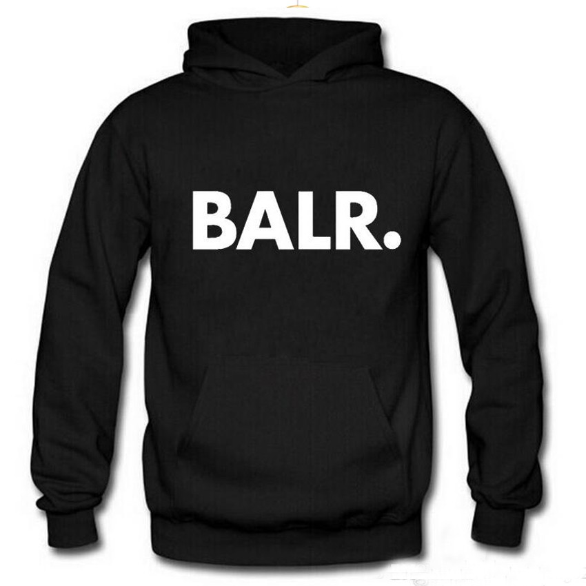 Hoodie Distro BALR. USA Big White - Black Premium.