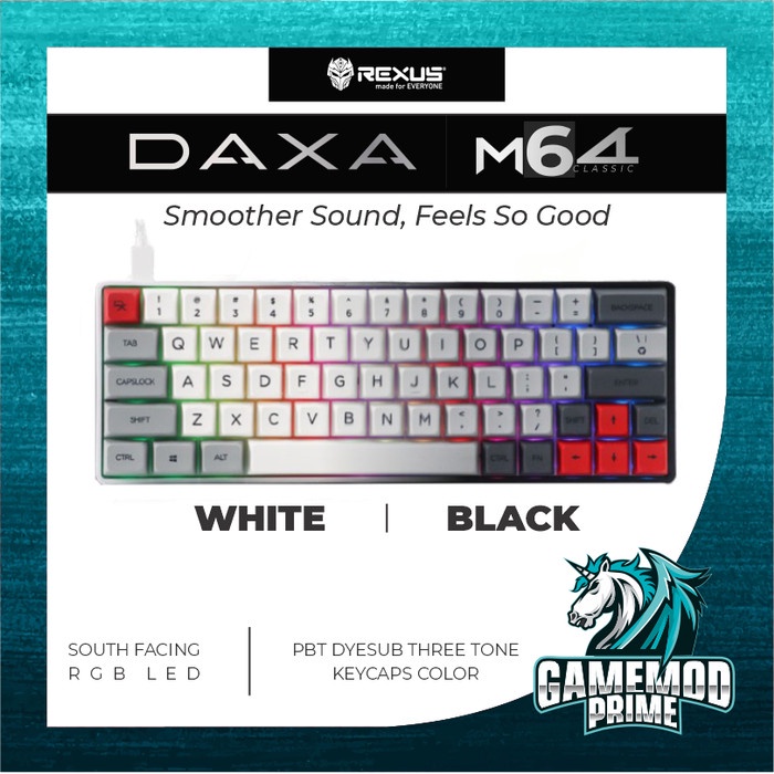 Keyboard Gaming Mechanical Wired Rexus Daxa M64 M-64 Classic RGB