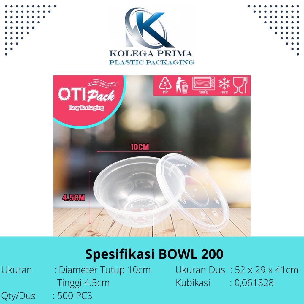 THINWALL CUP 200ML BISA MICROWAVE/ OTB 200/ DESSERT BOX/ MANGKOK PLASTIK MURAH ISI 25PCS