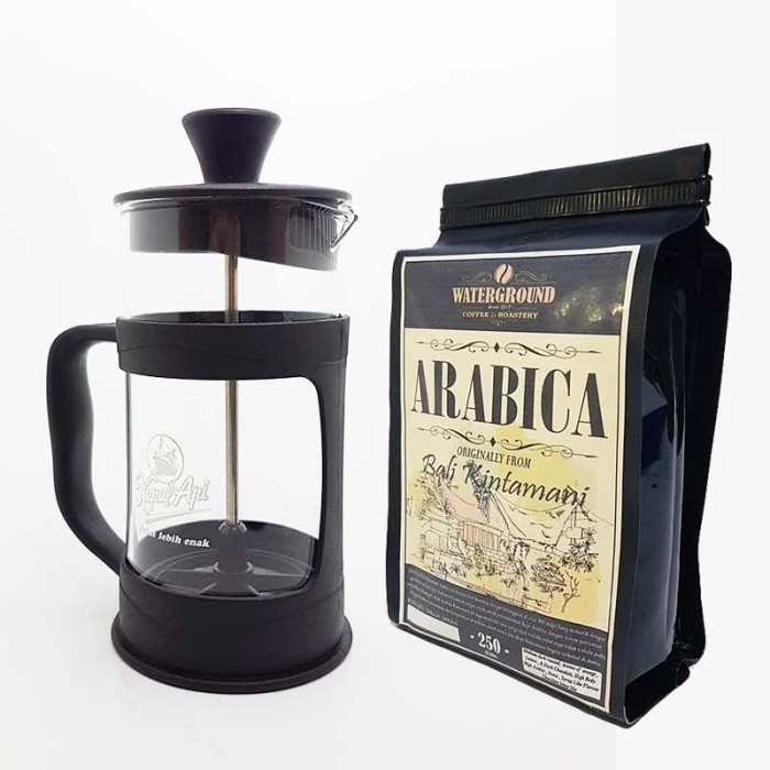 

NEW BUNDLE Kopi Arabika Bali Kintamani 250 gr dan French Press 350 ml