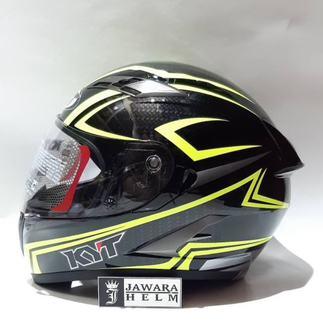 HELM KYT FALCON 2 CARBON BLACK YELLOW FLUO