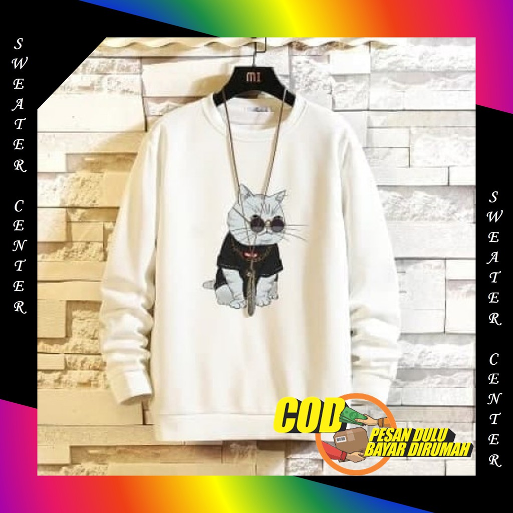 Sweater Crewneck Pria Wanita Jaket Basic Switer Cewe Cn Laki Laki Sweater Jaket Perempuan Keren Crew