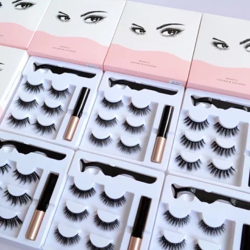 PREMIUM 3 Pasang MAGNETIC EYELASH 3 Pairs MAGNETIC EYELINER BULU MATA PALSU BULU MATA MAGNET