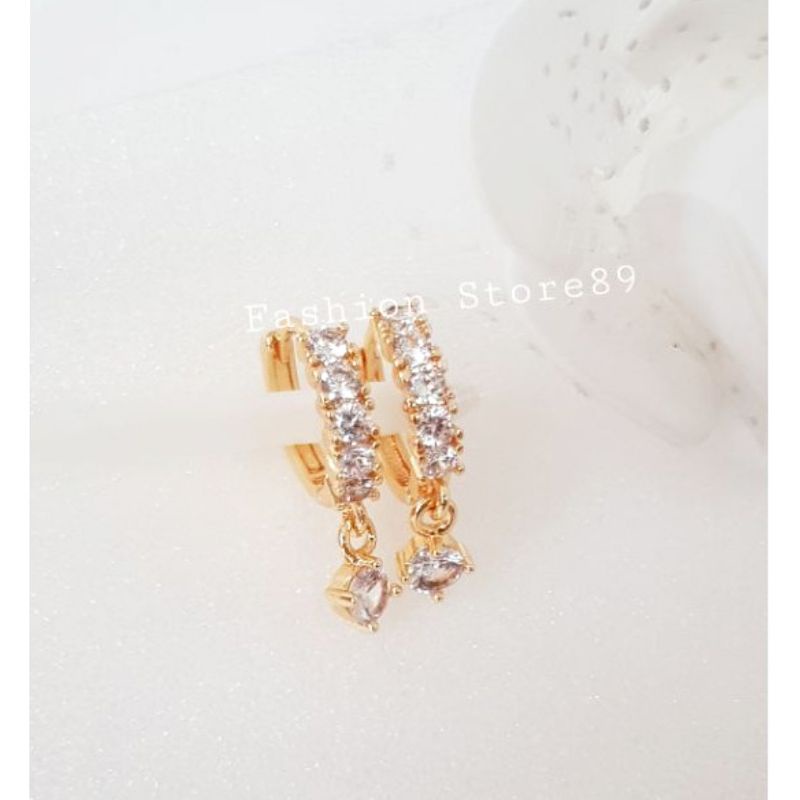 Ready New Arrival anting jurai impor Xuping full permata putih perhiasan replica emas xuping Trx1410