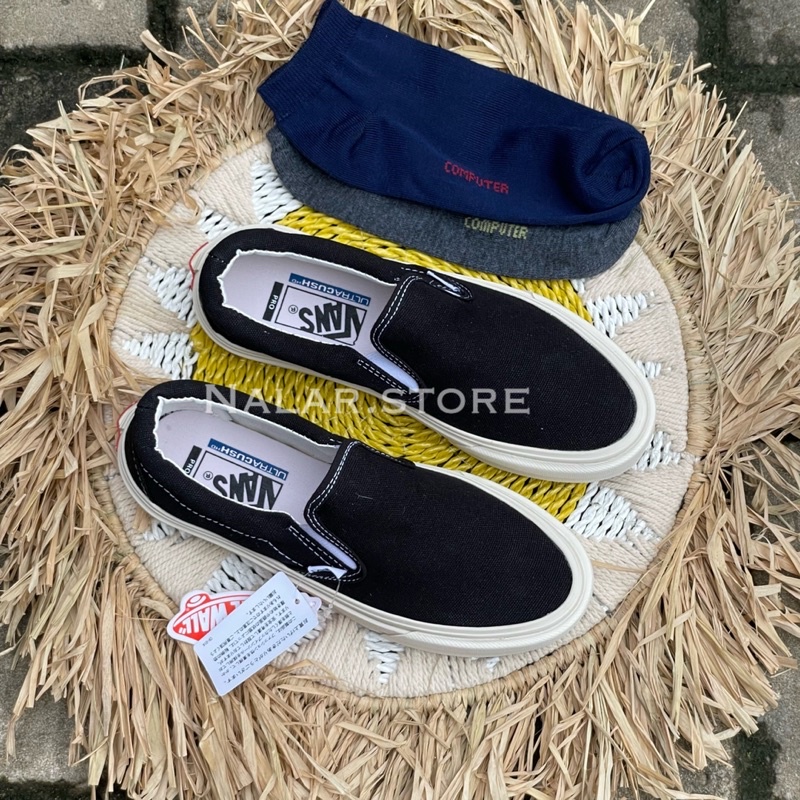 Vans slip on hitam putih OG Waflle DT Import quality