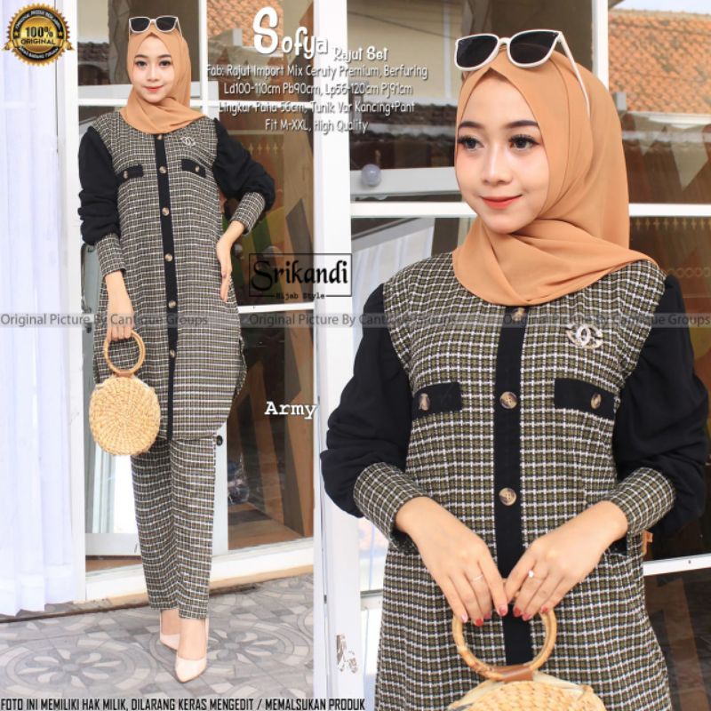 Setelan Sofya Rajut//Setelan Rajut//Setelan Wanita Terbaru