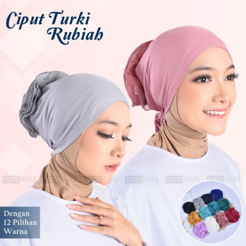 Vazya Hijab, Ciput Turki Cepol Rubiah anti budeg dan pusing bahan Jersey Zoya
