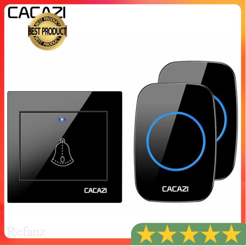 CACAZI Bel Pintu Rumah Kantor   Tanpa Kabel Wireless Waterproof 1 Transmitter 2 Receiver - H10