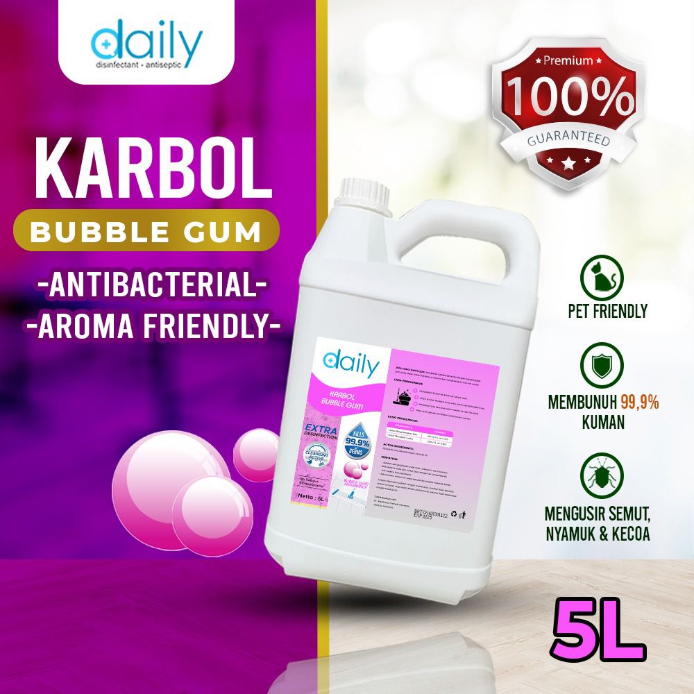 Daily Karbol Wangi Konsetrat Extra Disinfection 5L - ANTIBACTERIAL ANTI NYAMUK &amp; SERANGGA PREMIUM KARBOL