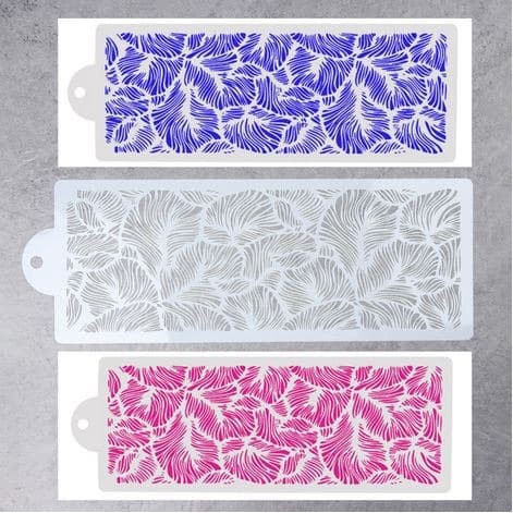 Nature Design Cake Stencil - Peacock Feather Lace