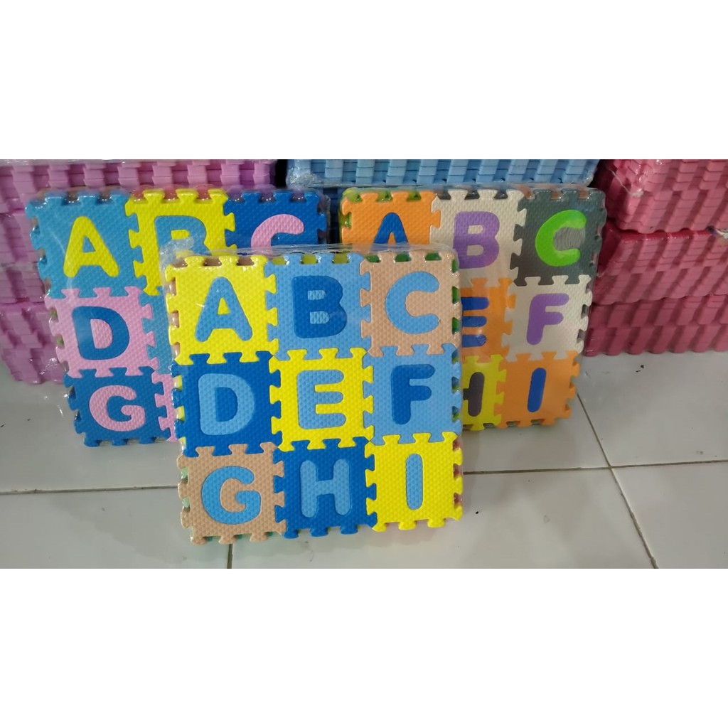 Matras Puzzle Mainan Anak - Maianan Edukatif Abjad Dan Angka 8x8cm