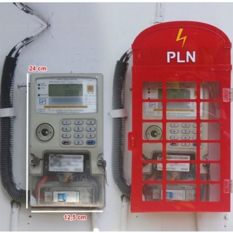 Box Meteran Token Besar/ Model British Thelephone booth/ Box MEteran listrik PLN Token Prabayar