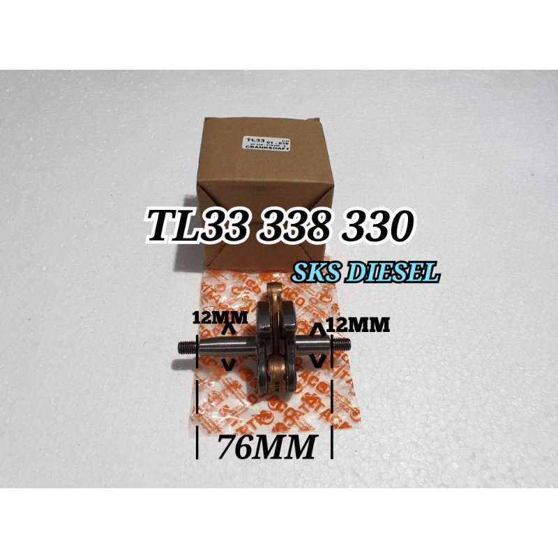 BG338 TL33 330 Crankshaft Assy Kur As Kruk Mesin Pemotong Rumput Tanika Tasto dll